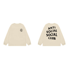 Anti Social Social Club Classic Long Sleeve T-Shirt - Cream/Black