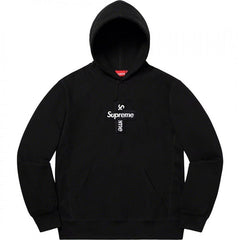 Supreme Cross Box Logo Hooded Sweatshirt - Black