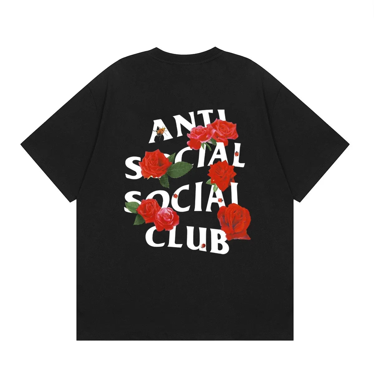 Anti Social Social Club Rose White Logo T-Shirt - Black