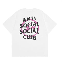 Anti Social Social Club Pink Circle Logo T-Shirt - White