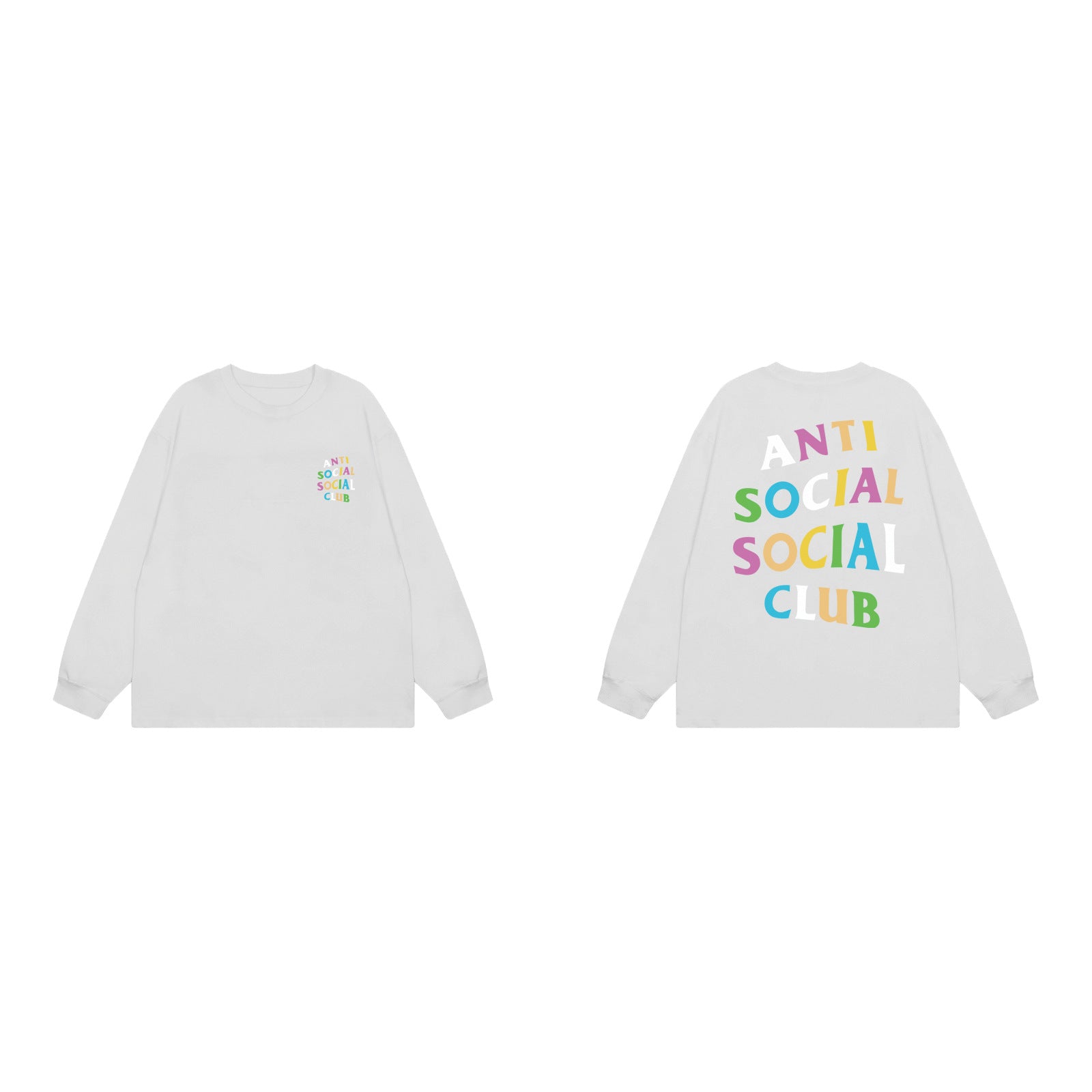 Anti Social Social Club Multi-Color Logo Long Sleeve T-Shirt - White